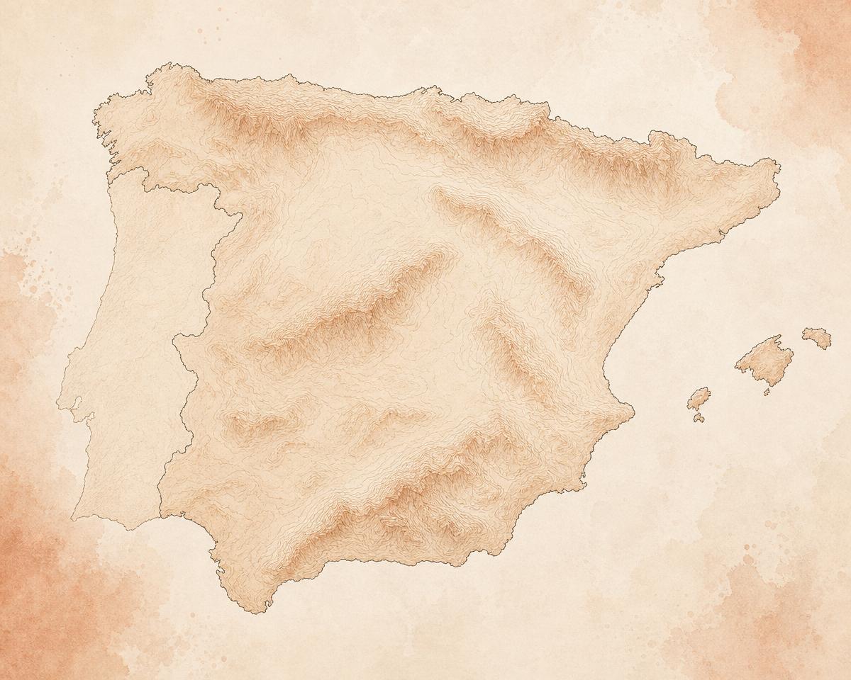 Map of Spain and the Balearic Islands showing LoveSpain regions